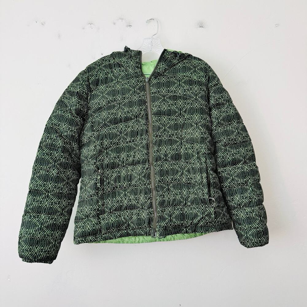 Columbia Green double sided Puffer Jacket Women’s Size L